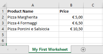 Excel Workbook